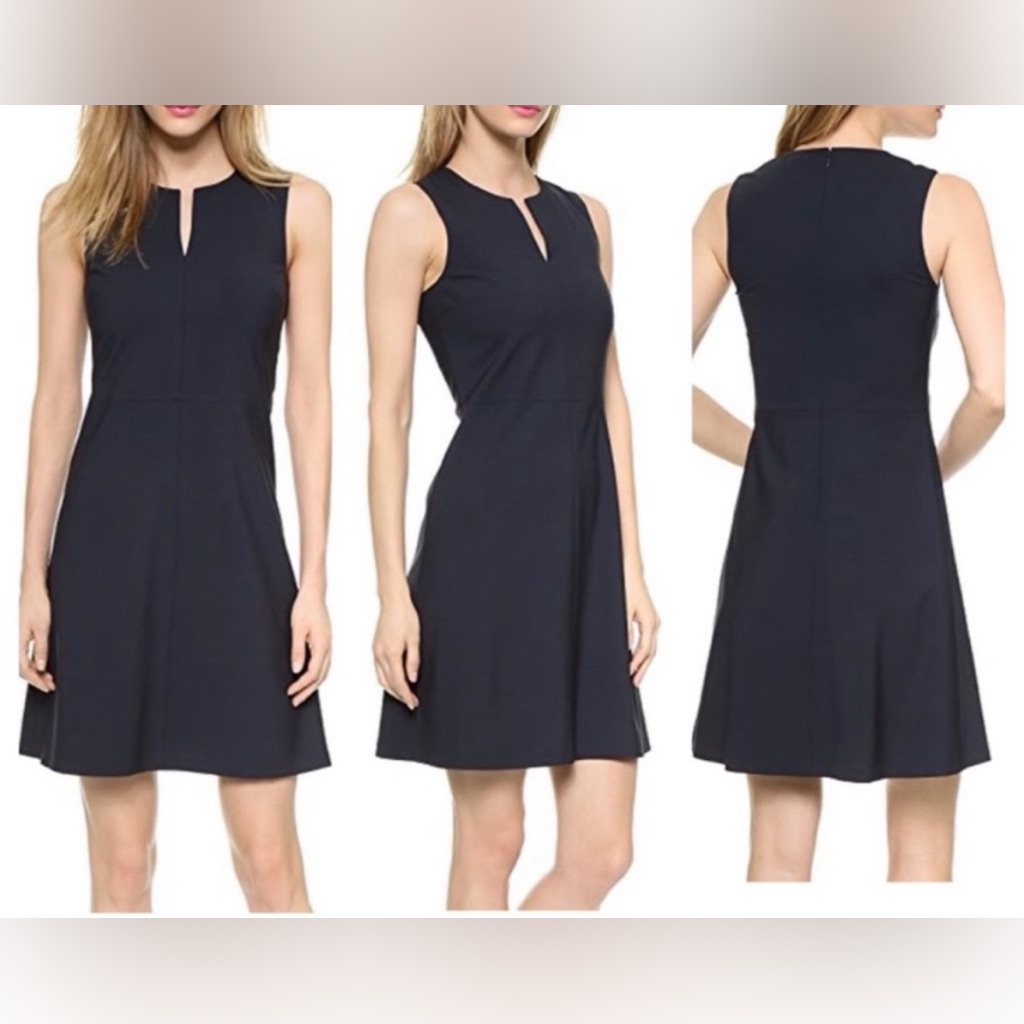 Theory Miyani Wool Stretch Sleeveless Navy Dress Size 8 New Nwot